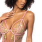 Floral Embroidered Teddy w/Underwire Cup & Garters Pink - SEXYEONE