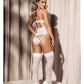 Floral Lace Teddy W/caged Back White - SEXYEONE