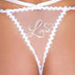 Forever Yours Embroidered Long Line Bra & Panty White - SEXYEONE