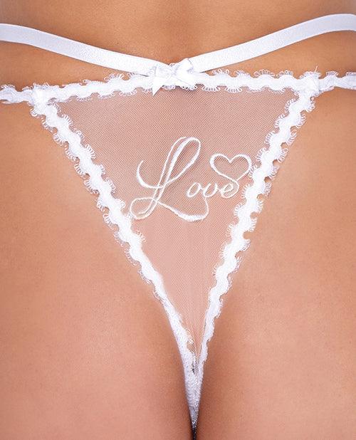 product image,Forever Yours Embroidered Long Line Bra & Panty White - SEXYEONE