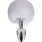 Gemsations 2.95" Metal Bunny Tail Butt Plug - Silver - SEXYEONE