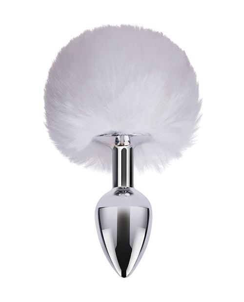 product image,Gemsations 2.95" Metal Bunny Tail Butt Plug - Silver - SEXYEONE