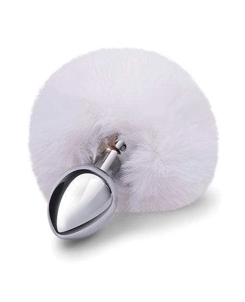 image of product,Gemsations 2.95" Metal Bunny Tail Butt Plug - Silver - SEXYEONE