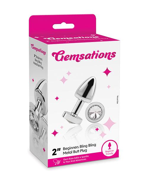 image of product,Gemsations 2" Beginners Bling Bling Metal Butt Plug - SEXYEONE