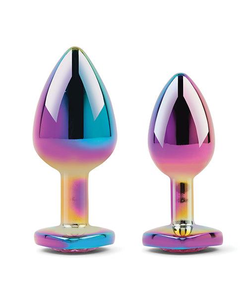 image of product,Gemsations 2 pc 2.75" & 3.25" Chrome Anal Training Set - Rainbow - SEXYEONE