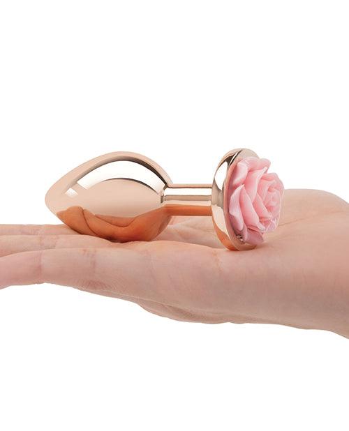 image of product,Gemsations 3 pc 2.75" & 3.15" & 3.7" Rose Metal Butt Plug Training Set - Rose Gold - SEXYEONE