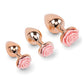 Gemsations 3 pc 2.75" & 3.15" & 3.7" Rose Metal Butt Plug Training Set - Rose Gold - SEXYEONE