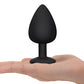 Gemsations 3 pc 2.75" & 3.15" & 3.7" Silicone Bling Bling Butt Plug Training Set - Black - SEXYEONE