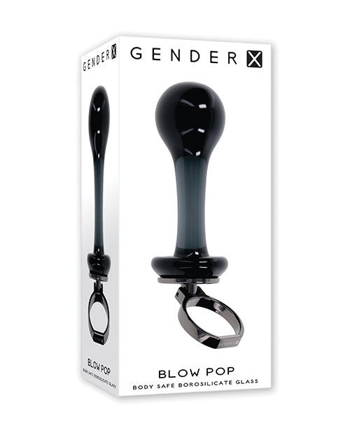 product image, Gender X Blow Pop Glass Anal Plug - Black - SEXYEONE