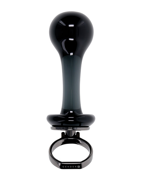 image of product,Gender X Blow Pop Glass Anal Plug - Black - SEXYEONE