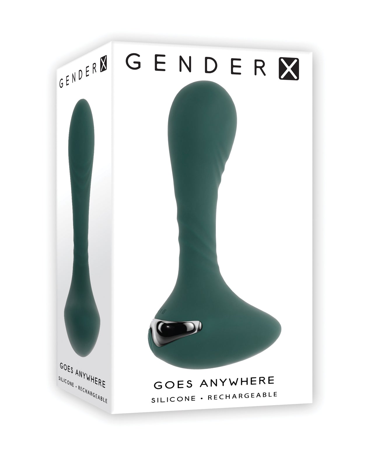 product image, Gender X Goes Anywhere Vibrating Silicone Plug - Teal - SEXYEONE