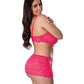 Get It Girl Lace Bra w/Skirt & Thong - Pink QN - SEXYEONE