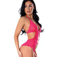 Get It Girl Lace Halter Teddy w/Snap Crotch - Pink - SEXYEONE