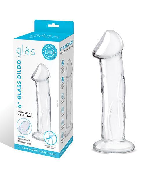 product image, Glas 6" Dildo w/Veins & Flat Base - SEXYEONE