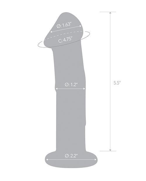 image of product,Glas 6" Dildo w/Veins & Flat Base - SEXYEONE