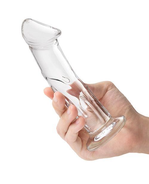 image of product,Glas 6" Dildo w/Veins & Flat Base - SEXYEONE