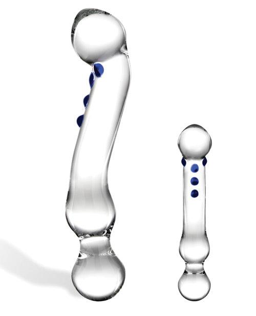 image of product,Glas 6" Textured G-spot Glass Dildo - SEXYEONE