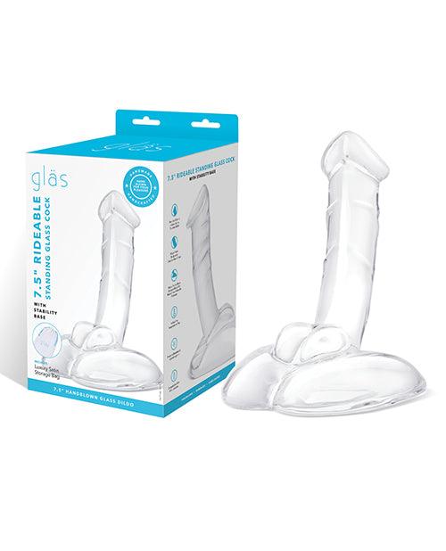 product image, Glas 7.5" Rideable Standing Cock w/Stability Base - SEXYEONE