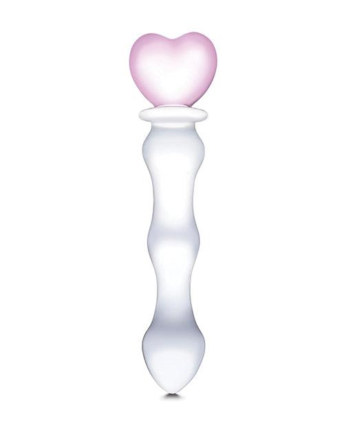 image of product,Glas 8" Sweetheart Glass Dildo - Pink/Clear - SEXYEONE