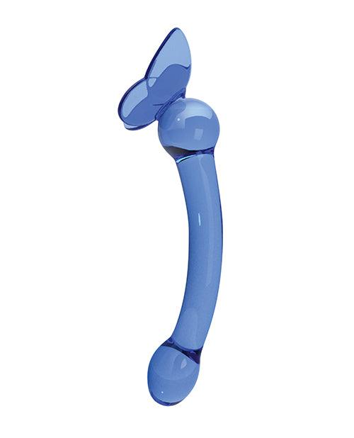image of product,Glass Menagerie Butterfly Glass G Spot Dildo - Dark Blue - SEXYEONE