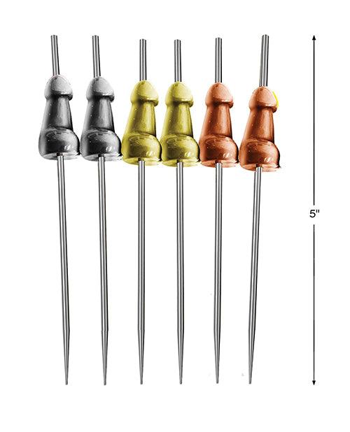 image of product,Glitterati Penis Hor D'oeuvre Picks - Set Of 6 - SEXYEONE