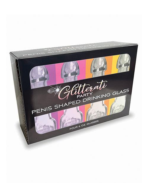 image of product,Glitterati Penis Shaped Drinking Glasses - Set Of 4 - SEXYEONE
