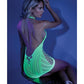 Glow Black Light Net Halter Dress Neon Green O/s - SEXYEONE