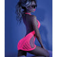 Glow Black Light Net Halter Dress Neon Pink O/s - SEXYEONE