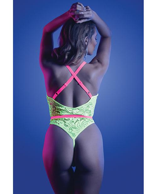 product image,Glow Spotlight Teddy Neon Chartreuse - SEXYEONE