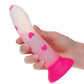 Glow Stick Heart Suction Cup Glow-in-the-Dark Dildo - Pink - SEXYEONE