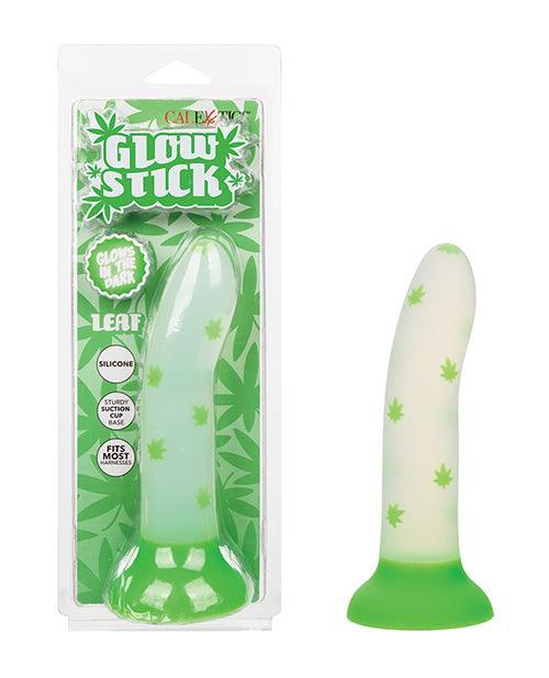 product image, Glow Stick Leaf Suction Cup Glow-in-the-Dark Dildo - Green - SEXYEONE