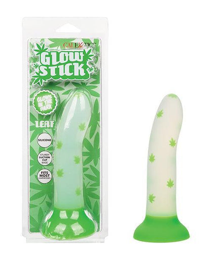 Glow Stick Leaf Suction Cup Glow-in-the-Dark Dildo - Green - SEXYEONE