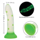 Glow Stick Leaf Suction Cup Glow-in-the-Dark Dildo - Green - SEXYEONE