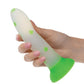 Glow Stick Leaf Suction Cup Glow-in-the-Dark Dildo - Green - SEXYEONE