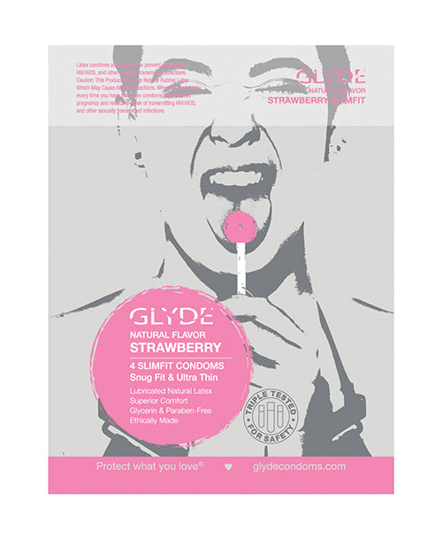 product image, Glyde Slim Strawberry - Pack of 4 - SEXYEONE