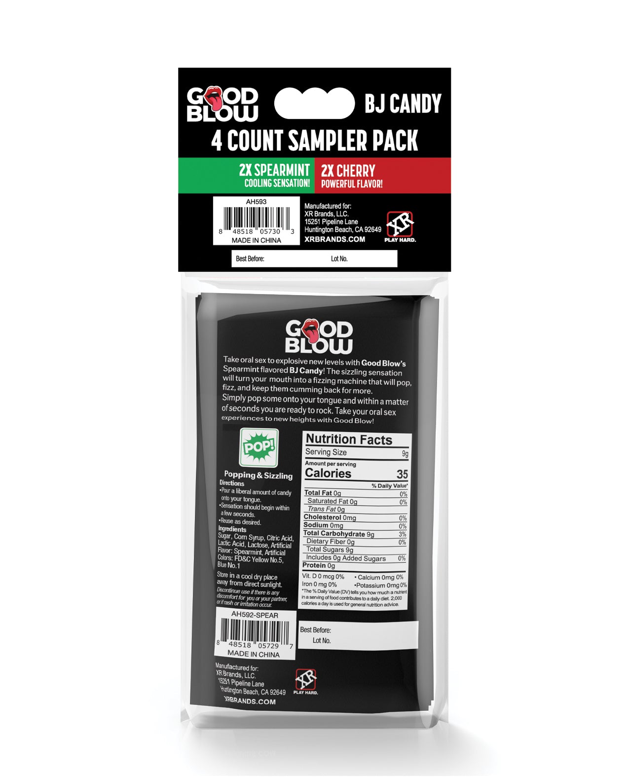 image of product,Good Blow Bj Sampler Pack - Pack of 4, Spearmint/Cherry - SEXYEONE