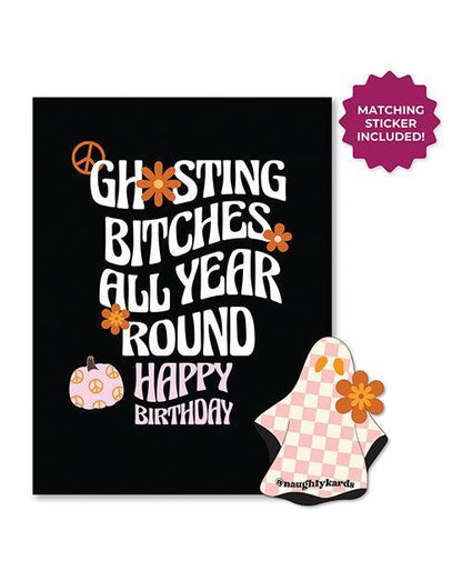 Halloween Ghosting Birthday Greeting Card w/Sticker - SEXYEONE