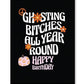 Halloween Ghosting Birthday Greeting Card w/Sticker - SEXYEONE