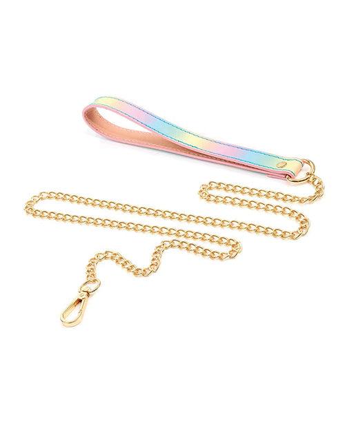image of product,Hello Sexy! Hot Bitch Collar & Leash - Iridescent Rainbow - SEXYEONE