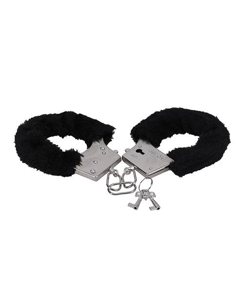 image of product,In A Bag Furry Handcuffs - Black - SEXYEONE