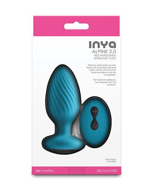 INYA Alpine 2.0 Gyrating & Vibrating Anal Plug w/Remote - Teal - SEXYEONE