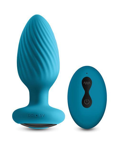 INYA Alpine 2.0 Gyrating & Vibrating Anal Plug w/Remote - Teal - SEXYEONE