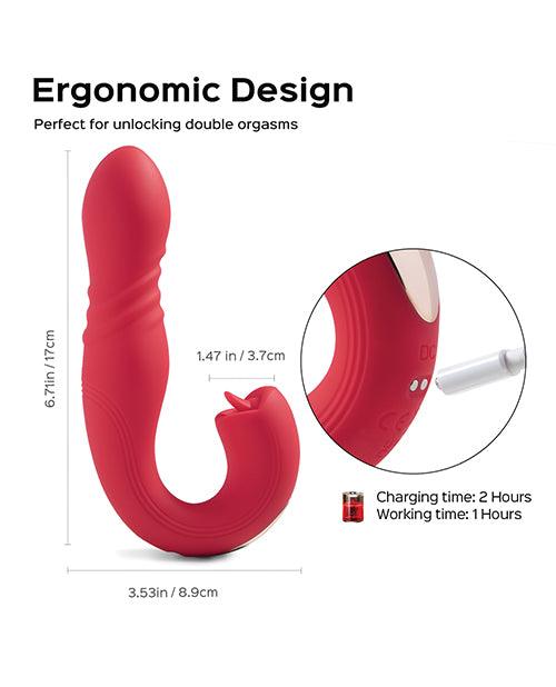 image of product,Joi App Controlled Thrusting G-spot Vibrator & Clit Licker - SEXYEONE