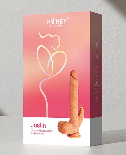 image of product,Justin 6.5" Silicone Thrusting Dildo Licker - SEXYEONE