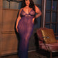 Katana Mesh & Eyelash Lace Gown - Purple 1X/2X - SEXYEONE