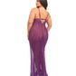 Katana Mesh & Eyelash Lace Gown - Purple 1X/2X - SEXYEONE