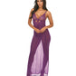 Katana Mesh & Eyelash Lace Gown - Purple - SEXYEONE