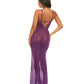 Katana Mesh & Eyelash Lace Gown - Purple - SEXYEONE