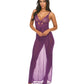 Katana Mesh & Eyelash Lace Gown - Purple - SEXYEONE