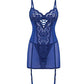 Kehlani Underwire Babydoll w/Detachable Garters & G-String - Cobalt Blue - SEXYEONE